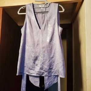 EUC Express Small Shimmer V-Neck Tank Top with Tie in Back